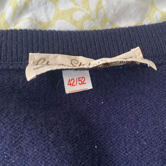 Vintage Dromoland Castle of Ireland 100% Wool Sweater Navy EU Size 42/52 - Picture 11 of 11